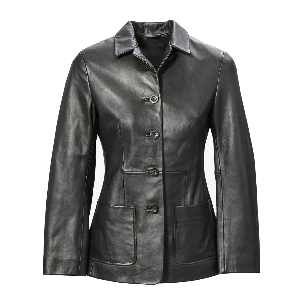 Women_s_BlackButton_Front_Leather_Jacket