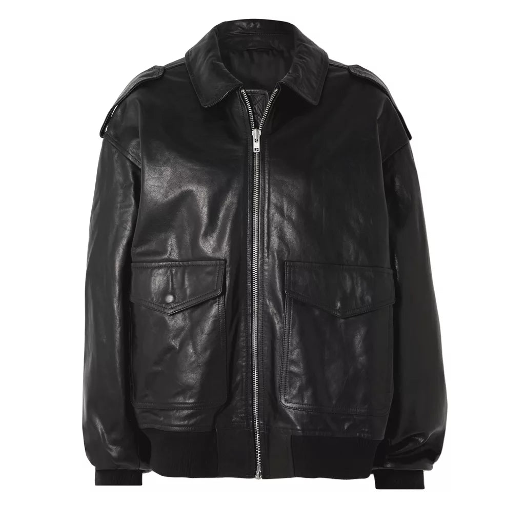 Women_s_Black_Leather_Bomber_Jacket_with_Flap_Pockets