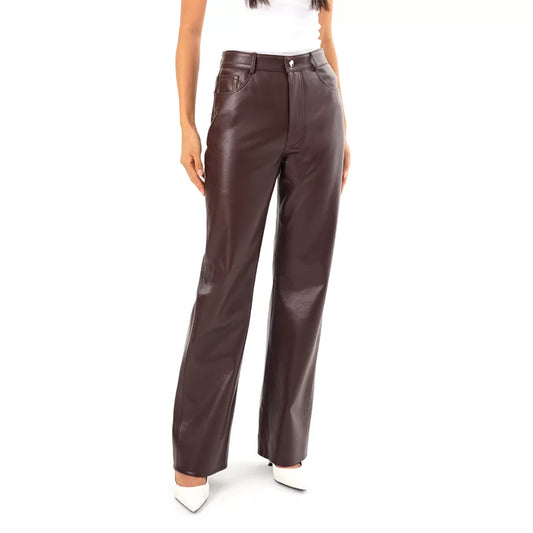Women_s_Brown_Modern_Fit_Brown_Leather_Pants