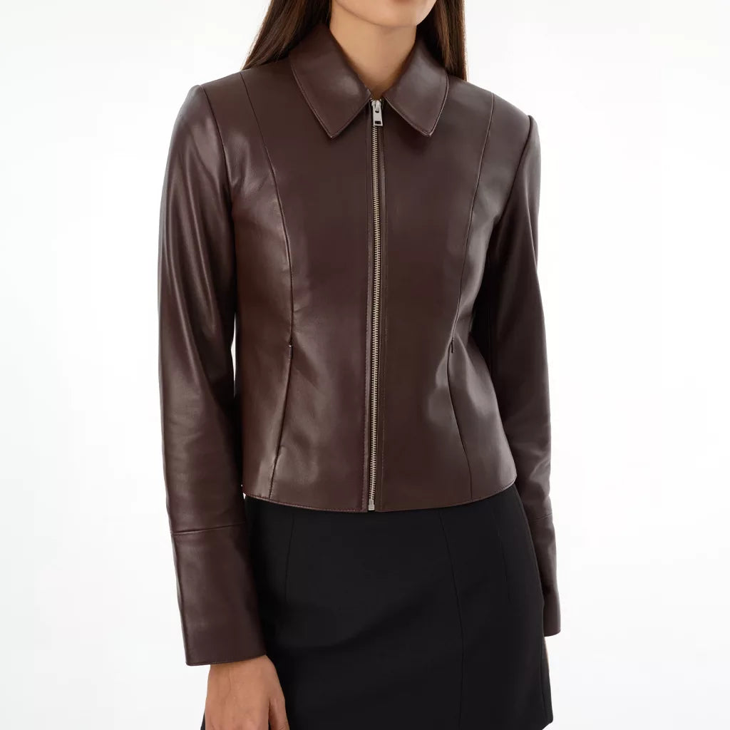 Women_s_Brown_Shirt_Collar_Genuine_Leather_Jacket