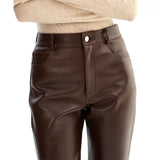 Women_s_Brown_Tapered_Leather_Pants