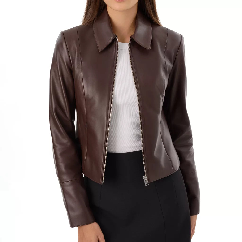 Women_s_Leather_Brown_Shirt_Collar_Genuine_Jacket