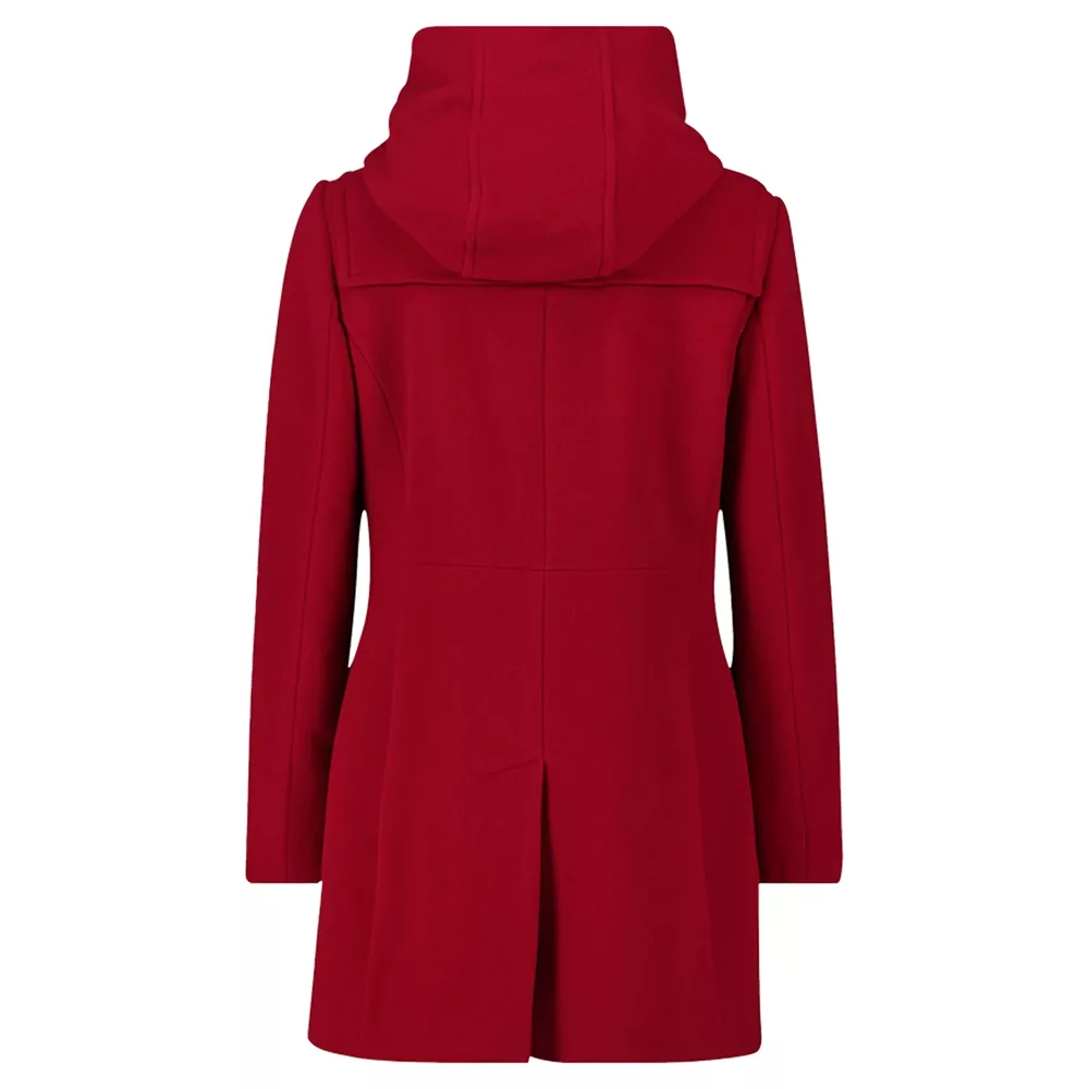 Womens-Red-Duffle-Coat-With-Hood