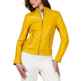 Yellow-Leather-Cafe-Racer-Jacket-Women's