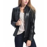 Zipper-Leather-Jacket-Women's-Black