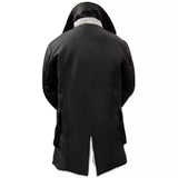 Bane Men’s Black Leather Sherpa Coat – Classic Winter Outerwear