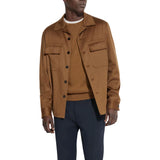 Adam Mens Shirt Collar Cotton Beige Colour Jacket