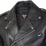 Mens Brando Belted Black Biker Leather Jacket
