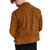 Men's Brown Moto Suede Leather Jacket