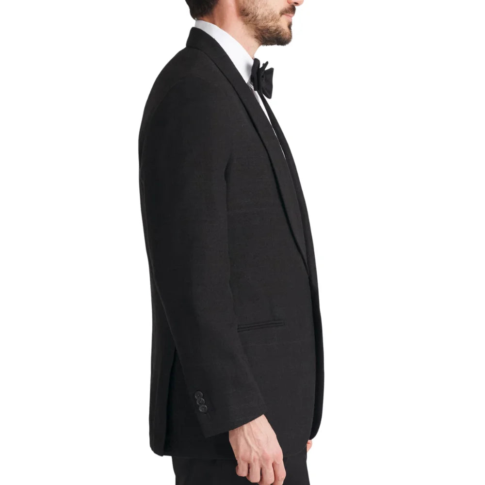 Black formal jacket with button cuffs for men