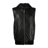 Mens Black Leather Vest