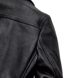 Men's Black Pebbled Cowhide Leather Car Coat