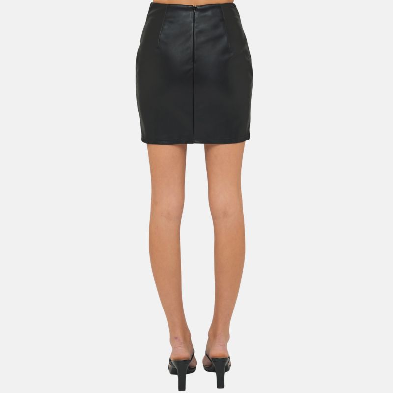 black-mini-twisted-skirt-women