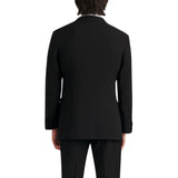 Men’s black satin peak lapel tuxedo suit