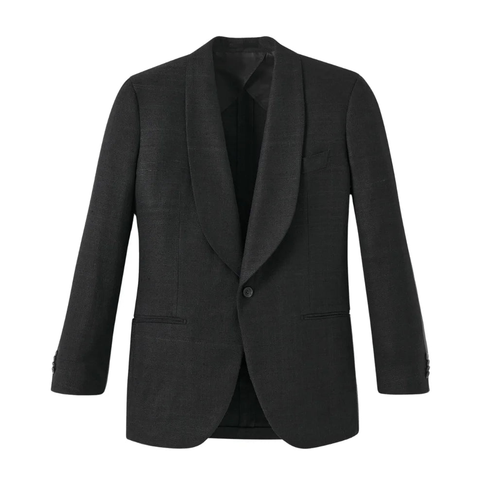 Black shawl lapel tuxedo jacket for men