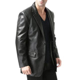 black-two-button-black-leather-blazer