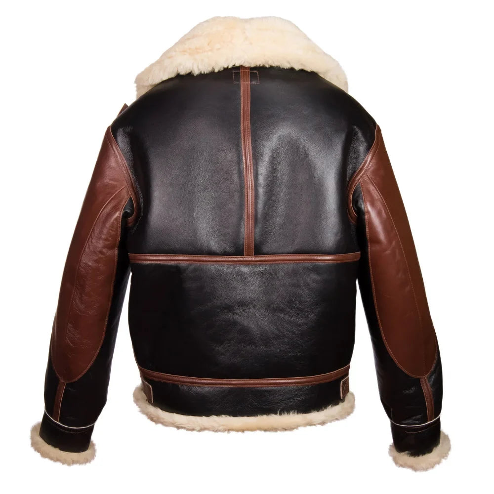 Usaaf Jacket Mens USAAF Type B-3 Bomber Aviator Pilot Sheep Leather Flight Jacket ...