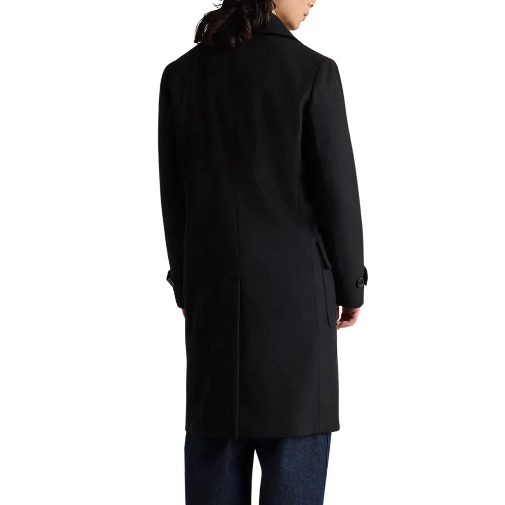 Mens Black Wool Overcoat