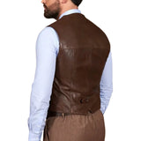 Vintage Mens Brown Leather Vest