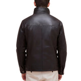 Men’s Brown Lamb Leather Jacket with Removable Quilted Vest