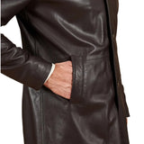 Men's Dark Brown Genuine Lamb Leather Coat