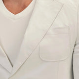 Classis Two Button Lambskin White Leather Blazer Mens