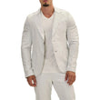 Classis Two Button Lambskin White Leather Blazer Mens