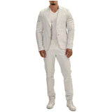 Classis Two Button Lambskin White Leather Blazer Mens