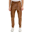 Timeless Brown Mens Leather Cargo Pants