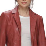 ladies-red-laether-blazer-jacket