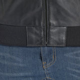 Men's Real Lambskin Black Leather Bomber Jacket