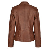 Regular Fit Genuine Lambskin Brown Womens Leather Jacket