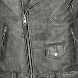 Men's Brando Real Leather Vintage Grey Biker Jacket