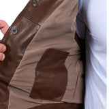 Vintage Mens Brown Leather Vest
