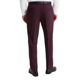 Slim fit maroon formal trousers crafted from premium suiting fabric