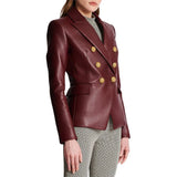 maroon-gold-button-leather-blazer