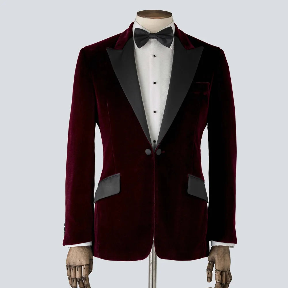 marron-velver-tuxedo-jacket-peak-lapel