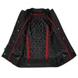 Men's Buffalo Leather Black Motorcycle Jacket with Removable CE Armor