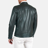 mens-green-snap-tap-leather-cafe-racer-jacket