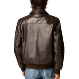 Men's Aviator A2 Vintage Brown Distressed Leather Bomber Jacket