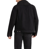 Black Hooded Denim Jacket Mens