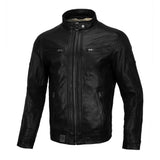 Men’s Classic Lambskin Leather Jacket with Detachable Hood