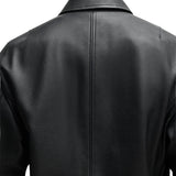 Men's Lamsbkin Black Relaxed Fit Black Bomber Jacket