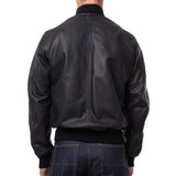 Men's Lightweight Black Cowhide Leather Bomber Jacket