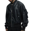 Men’s Oversized Red Leather Bomber Jacket