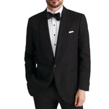 Men’s black textured shawl lapel tuxedo jacket