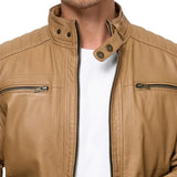 Men's Camel Brown Urban Lambskin Leather Jacket