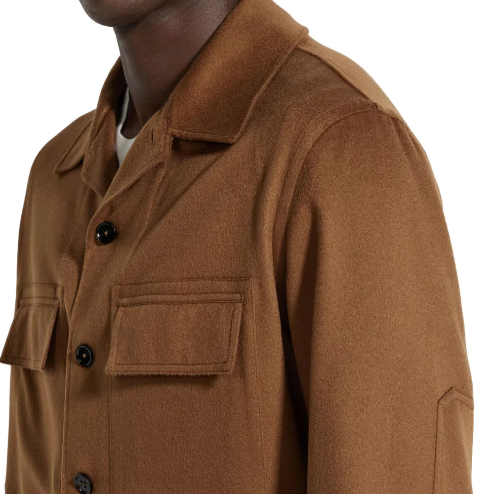 Adam Mens Shirt Collar Cotton Beige Colour Jacket