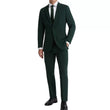 Mens Classic 3 Piece Royal Green Suit featuring a tailored blazer, double-breasted vest, and matching trousers for formal occasions.