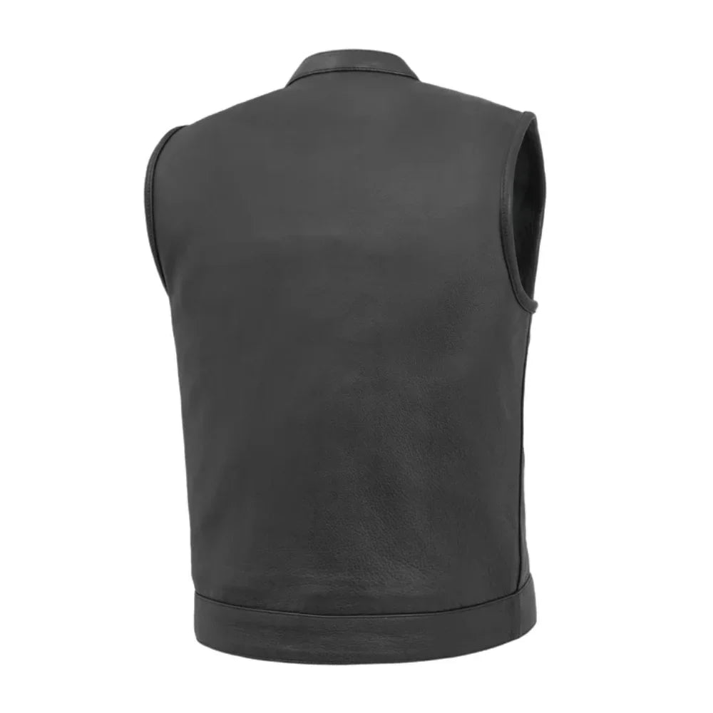 Men’s Club Dyed Cowhide Leather Motorcycle Vest